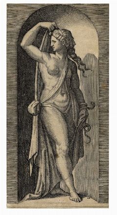  Marcantonio Raimondi  (Molinella,, 1480 - Bologna,, 1534) : Lotto di due fogli dalla serie Le virtù.  - Asta Stampe e Disegni XVI-XX secolo, Dipinti dell'800 e del '900. - Libreria Antiquaria Gonnelli - Casa d'Aste - Gonnelli Casa d'Aste
