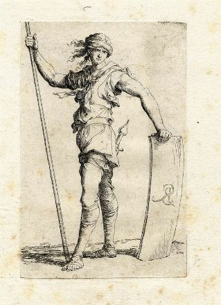  Salvator Rosa  (Arenella, 1615 - Roma, 1673) : Lotto di 7 tavole da Diverse figure.  - Auction Prints and Drawings XVI-XX century, Paintings of the 19th-20th centuries - Libreria Antiquaria Gonnelli - Casa d'Aste - Gonnelli Casa d'Aste