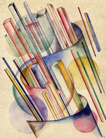  Avanguardie russe : Due composizioni in stile suprematista.  - Auction Prints and Drawings XVI-XX century, Paintings of the 19th-20th centuries - Libreria Antiquaria Gonnelli - Casa d'Aste - Gonnelli Casa d'Aste