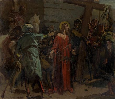  Enrico Gamba  (Torino, 1831 - 1883) : Via Crucis.  - Auction Prints and Drawings XVI-XX century, Paintings of the 19th-20th centuries - Libreria Antiquaria Gonnelli - Casa d'Aste - Gonnelli Casa d'Aste