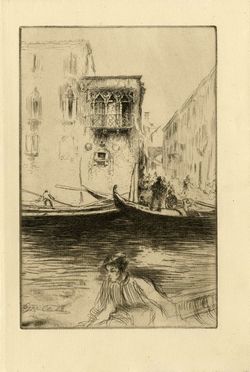  Edgar Chahine  (Vienna, 1874 - Parigi, 1947) : Rio Ca Foscari, Venise.  - Asta Stampe e Disegni XVI-XX secolo, Dipinti dell'800 e del '900. - Libreria Antiquaria Gonnelli - Casa d'Aste - Gonnelli Casa d'Aste