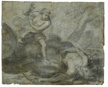  Scuola italiana del XVII secolo : Lotto di due disegni.  - Asta Stampe e Disegni XVI-XX secolo, Dipinti dell'800 e del '900. - Libreria Antiquaria Gonnelli - Casa d'Aste - Gonnelli Casa d'Aste