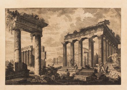  Luigi Rossini  (Ravenna, 1790 - Roma, 1875) : Veduta generale del foro romano...  - Asta Stampe e Disegni XVI-XX secolo, Dipinti dell'800 e del '900. - Libreria Antiquaria Gonnelli - Casa d'Aste - Gonnelli Casa d'Aste