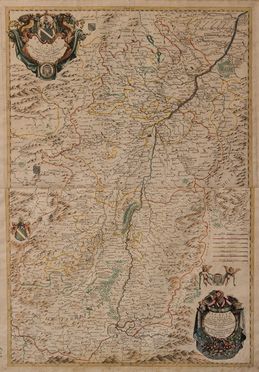  Vincenzo Maria Coronelli  (Venezia, 1650 - 1718) : Lotto di 2 grandi carte geografiche sul corso del Reno.  - Asta Stampe e Disegni XVI-XX secolo, Dipinti dell'800 e del '900. - Libreria Antiquaria Gonnelli - Casa d'Aste - Gonnelli Casa d'Aste