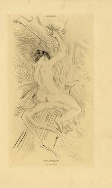  Félicien Rops  (Namur, 1833 - Essonnes, 1898) : Hamadryade.  - Asta Stampe e Disegni XVI-XX secolo, Dipinti dell'800 e del '900. - Libreria Antiquaria Gonnelli - Casa d'Aste - Gonnelli Casa d'Aste