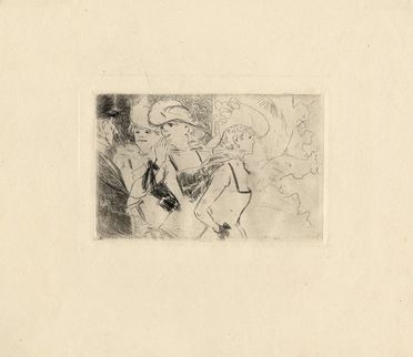  Jean-Louis Forain  (Reims, 1852 - Parigi, 1931) : Les Folies-Berg�re.  Andr� Louis Armand Rassenfosse  (Liegi, 1862 - 1934), Paul Albert Besnard  (Parigi, 1849 - 1934)  - Asta Stampe e Disegni XVI-XX secolo, Dipinti dell'800 e del '900. - Libreria Antiquaria Gonnelli - Casa d'Aste - Gonnelli Casa d'Aste