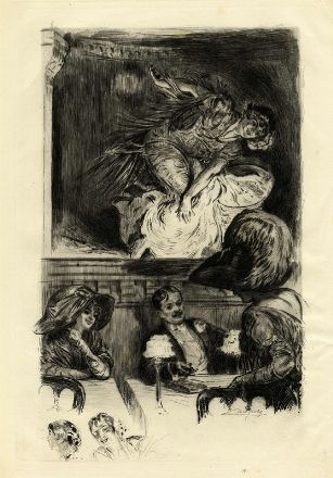  Alm�ry Lobel-Riche  (Ginevra, 1880 - 1950) : Au cabaret.  - Auction Prints and Drawings XVI-XX century, Paintings of the 19th-20th centuries - Libreria Antiquaria Gonnelli - Casa d'Aste - Gonnelli Casa d'Aste