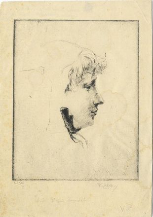  Charles Louis Phlippe Zilchen  (La Haye, 1857 - Villefranche, 1930) : Étude d'après une tete.  François Maréchal  - Asta Stampe e Disegni XVI-XX secolo, Dipinti dell'800 e del '900. - Libreria Antiquaria Gonnelli - Casa d'Aste - Gonnelli Casa d'Aste