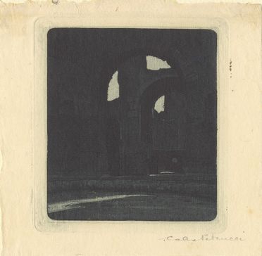  Carlo Alberto Petrucci  (Roma, 1881 - 1963) : Tre vedute delle Terme di Caracalla.  Carlo Casanova  (Crema, 1871 - Quarna Sotto, 1950)  - Auction Prints and Drawings XVI-XX century, Paintings of the 19th-20th centuries - Libreria Antiquaria Gonnelli - Casa d'Aste - Gonnelli Casa d'Aste