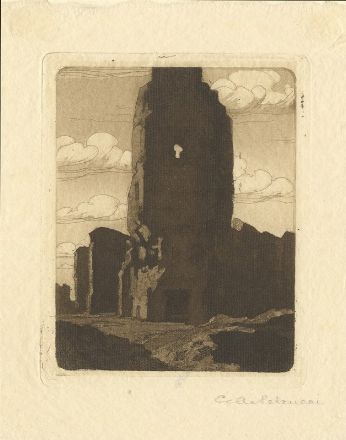  Carlo Alberto Petrucci  (Roma, 1881 - 1963) : Tre vedute delle Terme di Caracalla.  Carlo Casanova  (Crema, 1871 - Quarna Sotto, 1950)  - Auction Prints and Drawings XVI-XX century, Paintings of the 19th-20th centuries - Libreria Antiquaria Gonnelli - Casa d'Aste - Gonnelli Casa d'Aste
