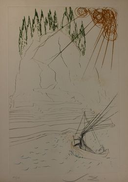  Salvador Dal�  (Figueres, 1904 - 1989) : Tre Illustrazioni per Tristano e Isotta.  - Asta Stampe e Disegni XVI-XX secolo, Dipinti dell'800 e del '900. - Libreria Antiquaria Gonnelli - Casa d'Aste - Gonnelli Casa d'Aste