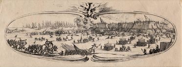  Jacques Callot  (Nancy, 1592 - 1635) : Siège de Saint-Martin de Ré. Bordure.  - Auction Prints and Drawings XVI-XX century, Paintings of the 19th-20th centuries - Libreria Antiquaria Gonnelli - Casa d'Aste - Gonnelli Casa d'Aste