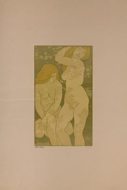  Francesco Nonni  (Faenza, 1885 - 1975) : Le bagnanti (Nudi al sole).  - Auction Prints and Drawings XVI-XX century, Paintings of the 19th-20th centuries - Libreria Antiquaria Gonnelli - Casa d'Aste - Gonnelli Casa d'Aste
