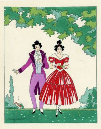  Lucien Baubaut : Les quatre saisons.  - Asta Stampe e Disegni XVI-XX secolo, Dipinti dell'800 e del '900. - Libreria Antiquaria Gonnelli - Casa d'Aste - Gonnelli Casa d'Aste