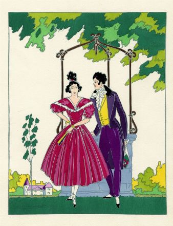  Lucien Baubaut : Les quatre saisons.  - Asta Stampe e Disegni XVI-XX secolo, Dipinti dell'800 e del '900. - Libreria Antiquaria Gonnelli - Casa d'Aste - Gonnelli Casa d'Aste