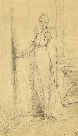 Frédéric Soulacroix  (1858 - 1933) : Figure femminili.  - Auction Prints and Drawings XVI-XX century, Paintings of the 19th-20th centuries - Libreria Antiquaria Gonnelli - Casa d'Aste - Gonnelli Casa d'Aste