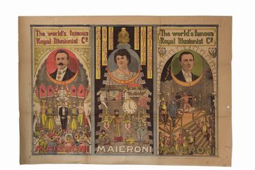  M. Vino : The world's famous royal illusionist C. y. Comm. Amedeo Maieroni. S.ra Amelia Maieroni. Dott. Sandro Maieroni.  - Auction Prints and Drawings XVI-XX century, Paintings of the 19th-20th centuries - Libreria Antiquaria Gonnelli - Casa d'Aste - Gonnelli Casa d'Aste