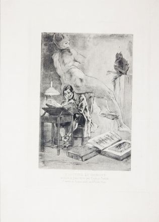  Flicien Rops  (Namur, 1833 - Essonnes, 1898) : Le roman d'une nuit.  - Auction Prints, Drawings and Paintings from 16th until 20th centuries - Libreria Antiquaria Gonnelli - Casa d'Aste - Gonnelli Casa d'Aste