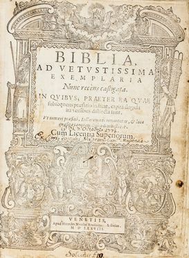  Faccini Francesco Antonio : Biblia, ad vetustissima exemplaria nunc recns castigata...  - Asta Libri, Manoscritti e Autografi - Libreria Antiquaria Gonnelli - Casa d'Aste - Gonnelli Casa d'Aste