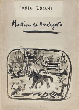  Carlo Zocchi  (Milano, 1894 - 1985) : Mattino di mezz'agosto.  - Asta Stampe, Disegni e Dipinti dal XVI al XX secolo - Libreria Antiquaria Gonnelli - Casa d'Aste - Gonnelli Casa d'Aste