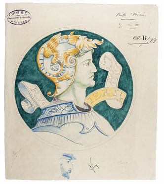  Vittorio Giunti : Lotto di 2 modelli per ceramiche.  - Asta Stampe, Disegni e Dipinti dal XVI al XX secolo - Libreria Antiquaria Gonnelli - Casa d'Aste - Gonnelli Casa d'Aste