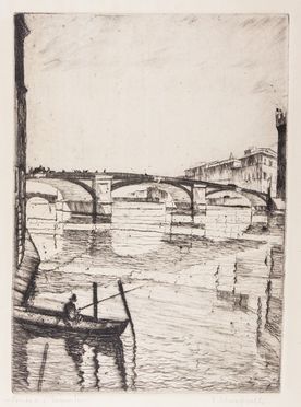  Francesco Chiappelli  (Pistoia, 1890 - Firenze, 1947) : Due vedute di Firenze.  - Asta Stampe, Disegni e Dipinti dal XVI al XX secolo - Libreria Antiquaria Gonnelli - Casa d'Aste - Gonnelli Casa d'Aste