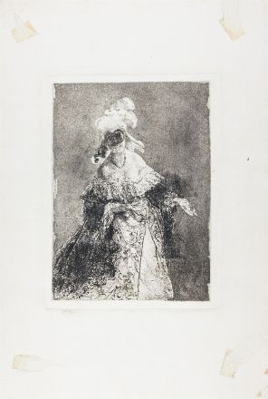  Mosè Bianchi  (Monza, 1840 - 1904) : Due incisioni: Studio inedito. La maschera.  - Auction Prints, Drawings and Paintings from 16th until 20th centuries - Libreria Antiquaria Gonnelli - Casa d'Aste - Gonnelli Casa d'Aste