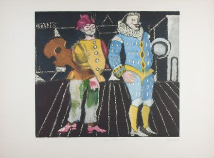  Franco Gentilini  (Faenza, 1909 - Roma, 1981) : Maschere.  - Asta Stampe, Disegni e Dipinti dal XVI al XX secolo - Libreria Antiquaria Gonnelli - Casa d'Aste - Gonnelli Casa d'Aste