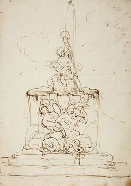  Scuola italiana della fine del XVII secolo : Lotto di dieci disegni con progetti architettonici e di decorazione.  - Auction Prints, Drawings and Paintings from 16th until 20th centuries - Libreria Antiquaria Gonnelli - Casa d'Aste - Gonnelli Casa d'Aste