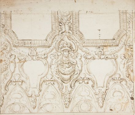  Scuola italiana della fine del XVII secolo : Lotto di dieci disegni con progetti architettonici e di decorazione.  - Auction Prints, Drawings and Paintings from 16th until 20th centuries - Libreria Antiquaria Gonnelli - Casa d'Aste - Gonnelli Casa d'Aste