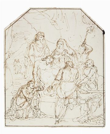 Satiro scopre una ninfa addormentata.  - Asta Stampe, Disegni e Dipinti dal XVI al XX secolo - Libreria Antiquaria Gonnelli - Casa d'Aste - Gonnelli Casa d'Aste