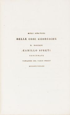  Spreti Camillo : Agli amatori delle cose georgiche. Agricoltura, Scienze naturali, Scienze naturali  - Auction Books, Manuscripts & Autographs - Libreria Antiquaria Gonnelli - Casa d'Aste - Gonnelli Casa d'Aste