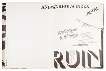  Warhol Andy : Andy Warhol's index (book).  - Asta Libri, Manoscritti e Autografi - Libreria Antiquaria Gonnelli - Casa d'Aste - Gonnelli Casa d'Aste