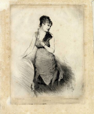  Giuseppe De Nittis  (Barletta, 1846 - Saint Germain en Laye, 1884) : Gabrielle.  - Asta Stampe, Disegni e Dipinti dal XVI al XX secolo - Libreria Antiquaria Gonnelli - Casa d'Aste - Gonnelli Casa d'Aste