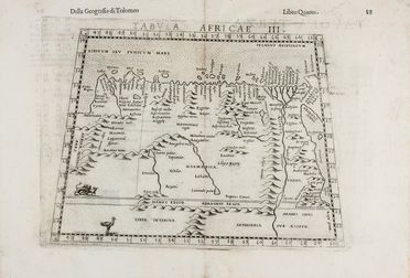  Claudius Ptolemaeus, Girolamo Ruscelli  (Viterbo,,  - Venezia,, 1566) : Tabula Africae III. Tabula Africae IIII.  - Asta Stampe, Disegni e Dipinti dal XVI al XX secolo - Libreria Antiquaria Gonnelli - Casa d'Aste - Gonnelli Casa d'Aste