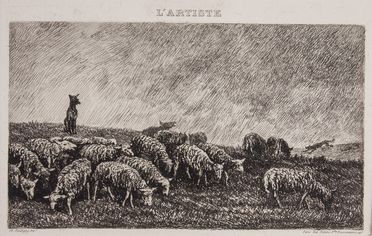  Charles Fran�ois Daubigny  (Parigi, 1817 - 1878) : Le printemps.  - Asta Stampe, Disegni e Dipinti dal XVI al XX secolo - Libreria Antiquaria Gonnelli - Casa d'Aste - Gonnelli Casa d'Aste