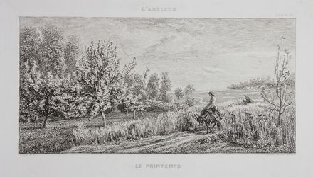  Charles Fran�ois Daubigny  (Parigi, 1817 - 1878) : Le printemps.  - Asta Stampe, Disegni e Dipinti dal XVI al XX secolo - Libreria Antiquaria Gonnelli - Casa d'Aste - Gonnelli Casa d'Aste