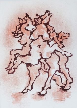  Jacques Lipchitz  (Druskininkaiai, 1891 - Capri, 1973) : Cavalli.  - Asta Stampe, Disegni e Dipinti dal XVI al XX secolo - Libreria Antiquaria Gonnelli - Casa d'Aste - Gonnelli Casa d'Aste