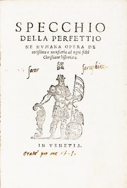  Herp Hendrik : Specchio della perfettione humana opera de notissima e necessaria ad ogni fidel Christiano historiata.  - Asta Libri, Manoscritti e Autografi - Libreria Antiquaria Gonnelli - Casa d'Aste - Gonnelli Casa d'Aste