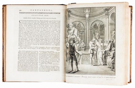  Rabelais François : Oeuvres [...] avec des Remarques historiques et critiques de Mr. Le Duchat. Nouvelle edition, ornée de figures de B. Picart [...]. Tome premier (-troisieme).  Bernard Picart  (Parigi, 1673 - Amsterdam, 1733)  - Asta Libri, Manoscritti e Autografi - Libreria Antiquaria Gonnelli - Casa d'Aste - Gonnelli Casa d'Aste