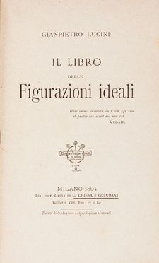  Lucini Gian Pietro : Il libro delle figurazioni ideali. Poesia, Letteratura italiana, Letteratura, Letteratura  - Auction Books, Manuscripts & Autographs - Libreria Antiquaria Gonnelli - Casa d'Aste - Gonnelli Casa d'Aste