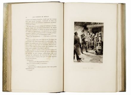  Zola Émile : Les soirées de Médan avec les portraits des six auteurs. Eaux-fortes de Desmoulin et six compositions de Jeanniot...  Guy (de) Maupassant, Joris-Karl Huysmans, Henry Céard, Léon Hennique, Paul Alexis, Georges Jeanniot, Georges Jeanniot  - Asta Libri, Manoscritti e Autografi - Libreria Antiquaria Gonnelli - Casa d'Aste - Gonnelli Casa d'Aste