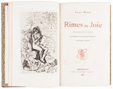  Hannon Théodore : Rimes de Joie.  Félicien Rops  (Namur, 1833 - Essonnes, 1898), Alfred Tennyson  - Asta Libri, Manoscritti e Autografi - Libreria Antiquaria Gonnelli - Casa d'Aste - Gonnelli Casa d'Aste