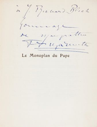  Marinetti Filippo Tommaso : Le monoplan du pape. Futurismo, Letteratura francese, Poesia, Arte, Letteratura, Letteratura  - Auction Books, Manuscripts & Autographs - Libreria Antiquaria Gonnelli - Casa d'Aste - Gonnelli Casa d'Aste