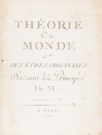  Bergasse Nicolas, Mesmer Franz Anton : Thorie du monde et des tres organiss suivant les principes de M... grave par D'A: Ol. Geografia e viaggi  - Auction Books, Manuscripts & Autographs - Libreria Antiquaria Gonnelli - Casa d'Aste - Gonnelli Casa d'Aste