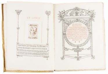 D'Annunzio Gabriele : Francesca da Rimini. Tragedia.  Adolfo De Carolis  (Montefiore dell'Aso, 1874 - Roma, 1928)  - Asta Libri, Manoscritti e Autografi - Libreria Antiquaria Gonnelli - Casa d'Aste - Gonnelli Casa d'Aste