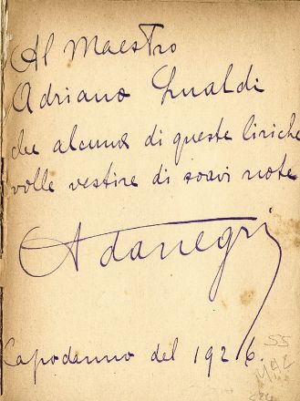 Raccolta di 9 dediche autografe su libri, alcuni in prima edizione.  - Auction Books, Manuscripts & Autographs - Libreria Antiquaria Gonnelli - Casa d'Aste - Gonnelli Casa d'Aste