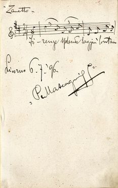 Raccolta di autografi di artisti, musicisti e letterati. In album. Arte  Pietro Mascagni  (1863 - 1945), Lorenzo Perosi  - Auction Books, Manuscripts & Autographs - Libreria Antiquaria Gonnelli - Casa d'Aste - Gonnelli Casa d'Aste