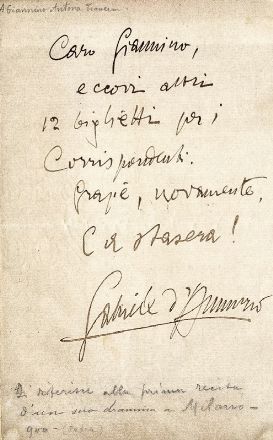 Raccolta di autografi di artisti, musicisti e letterati. In album.  Pietro Mascagni  (1863 - 1945), Lorenzo Perosi  - Asta Libri, Manoscritti e Autografi - Libreria Antiquaria Gonnelli - Casa d'Aste - Gonnelli Casa d'Aste