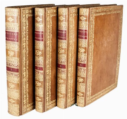  Homerus : Oeuvres completes [...], traduction nouvelle dédiée au Roi; avec des note littérales, historiques et géographiques, suivies des imitations des poetes anciens et modernes par M. Gin. Tome premier (-IV).  - Asta Libri, Manoscritti e Autografi - Libreria Antiquaria Gonnelli - Casa d'Aste - Gonnelli Casa d'Aste